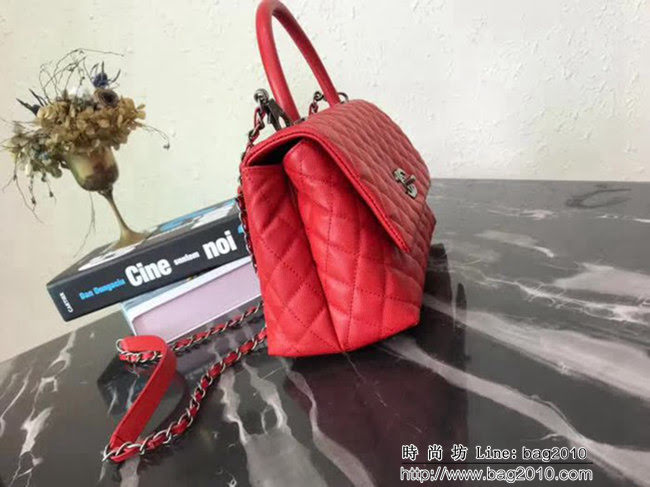香奈兒CHANEL中號Chanel Coco handle全新頂級翻蓋單肩鏈條手柄包 肩帶可拆卸 DSC1099